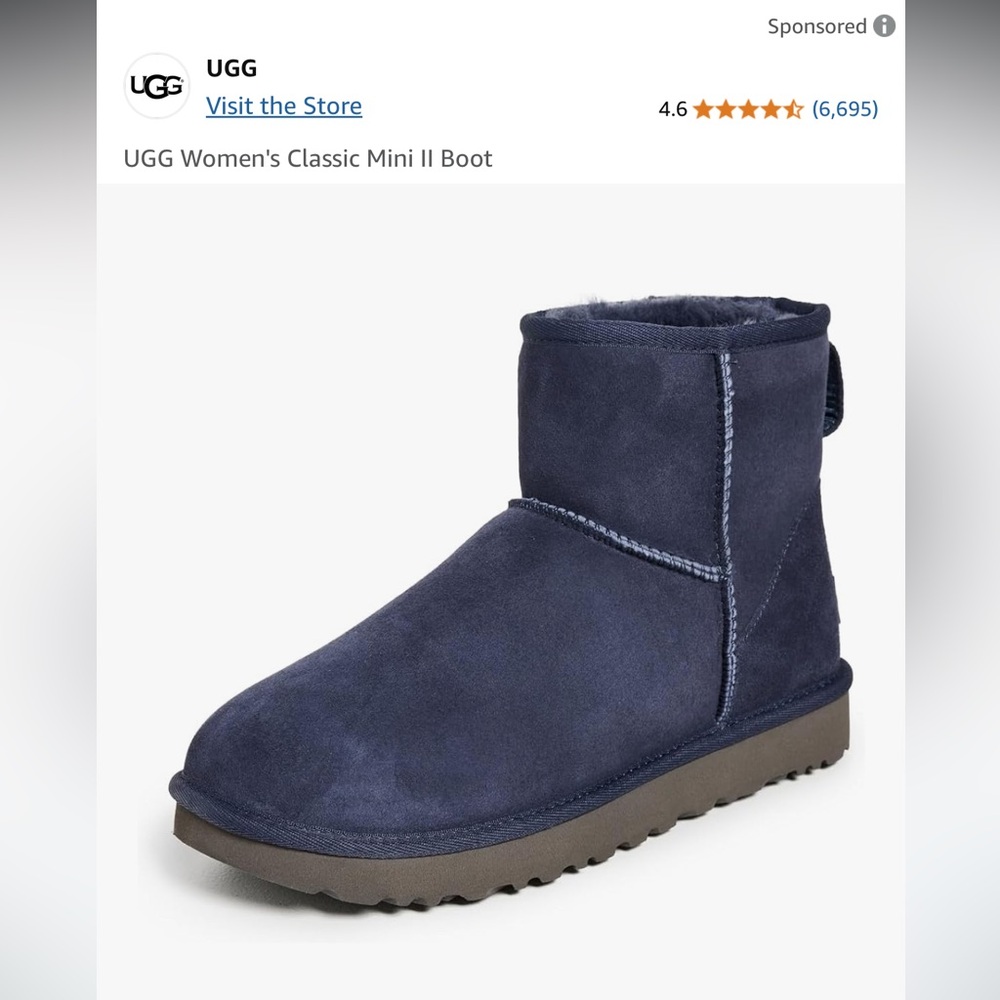 UGG CLASSIC MINI ll BOOTS    EVE BLUE  
EXCELLENT CONDITION   SIZE 9